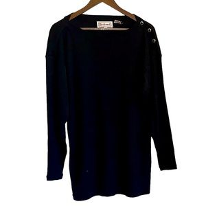 VTG Bechamel black long sleeve wool blend sweater tunic women small